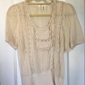 Tan Short-Sleeved Sweater